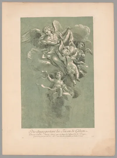 Des Anges portant la Toison de Gedeon (The Angel and the Fleece of Gideon), from Recueil d'estampes d'après les plus beaux tableaux et d'après les plus beaux desseins qui sont en France (Cabinet Crozat)