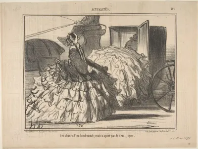 Des dames d'un demi-monde, mais n'ayant pas de demi-jupes, from Actualités, published in Le Charivari, May 11, 1855
