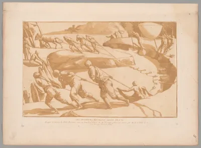 Des pecheurs retirant leur filets (Fishermen drawing their nets), from Recueil d'estampes d'après les plus beaux tableaux et d'après les plus beaux desseins qui sont en France (Cabinet Crozat)