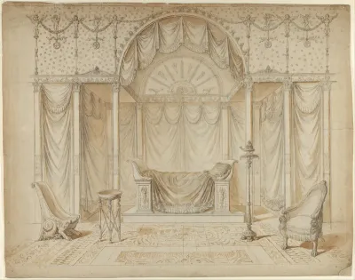 Design for a Bed Alcove in Empire Style