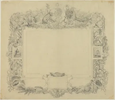 Design for a Border with a Portrait of Baron Cuvier