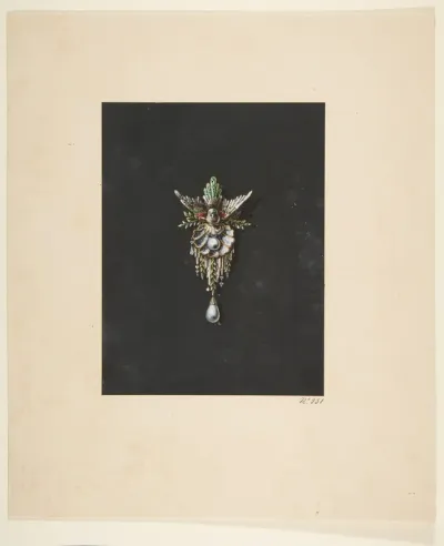 Design for a brooch with bird motif