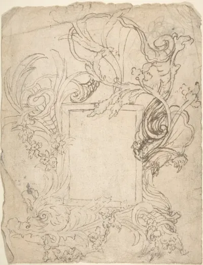 Design for a Cartouche (recto); Design for a Cartouche (verso)