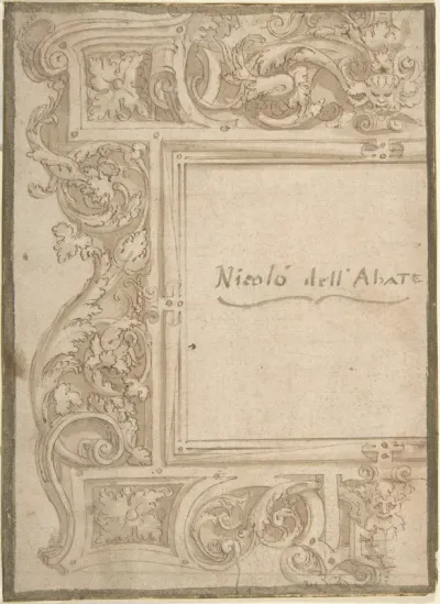 Design for a Cartouche (recto); Fragments of the Plan of a Building (Church?) (verso)