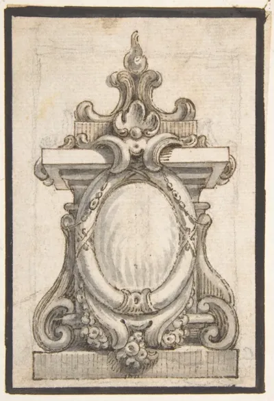 Design for a Cartouche with an Oval Compartment