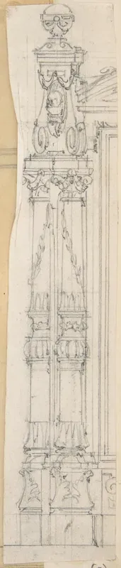 Design for a carved pillar next to a doorframe