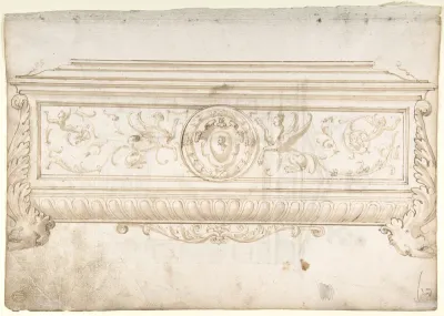 Design for a Cassone (recto); Design for a Tomb (verso)