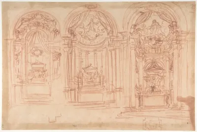 Design for a Catafalgue Used on the Occasion of the Canonization of Saint Mary Magdalen de' Pazzi, Florence, 1669