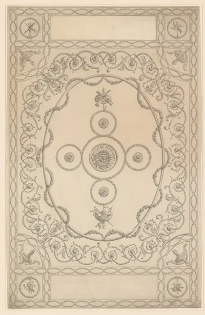 Design for a Ceiling, an Oblong with an Oval Center