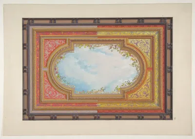 Design for a ceiling painted with trompe l'oeil clouds