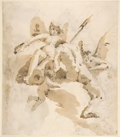 Design for a Ceiling (recto); Bearded Man Standing (verso)
