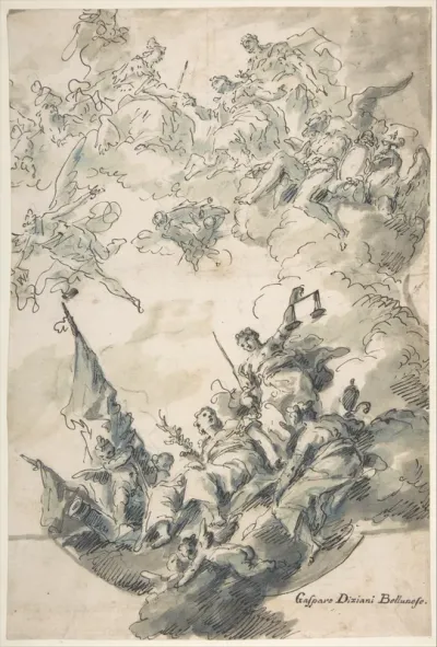 Design for a Ceiling: Venice Receiving Homage