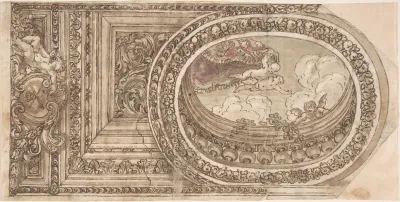 Design for a Ceiling with an Oval Trompe L'Oeil Painting