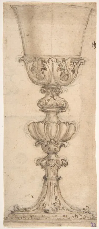 Design for a Chalice (recto); Design for the Base of a Vase (verso)