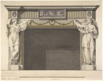 Design for a Chimney Piece in the Gallery, now Dining Room, Harewood House, Yorkshire (Elevation)
