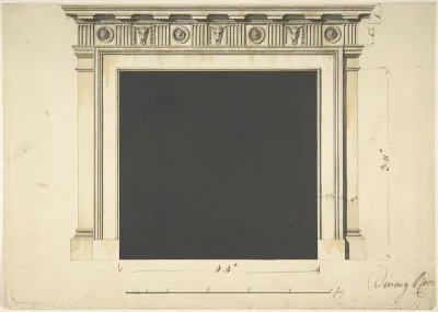Design for a Chimneypiece with a Classical Cornice, for Ampthill Park, Bedfordshire, Dining Room