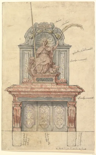 Design for a Chimneypiece with a Personification of Virtue