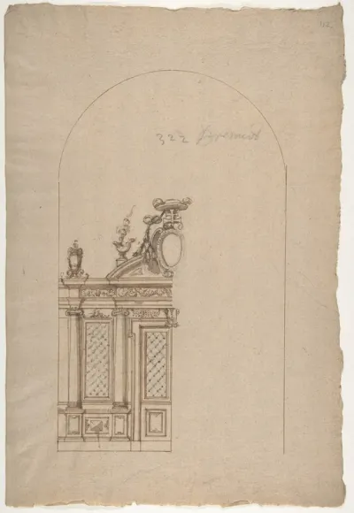 Design for a Choir Screen with a Cardinal's Hat