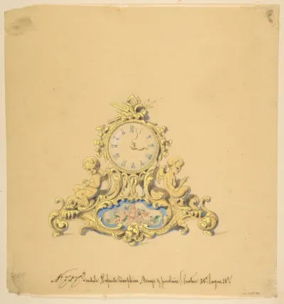 Design for a Clock with Two Cherubs