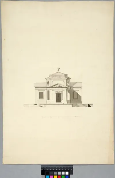 Design for a Cross-shaped Pavilion Placed on a Terrace. Elevation