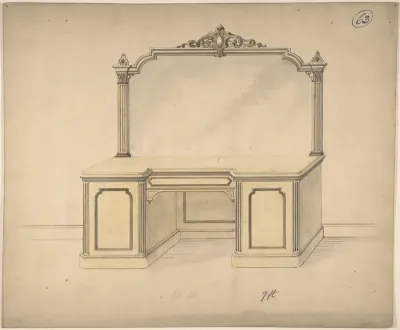 Design for a Desk with Mirror