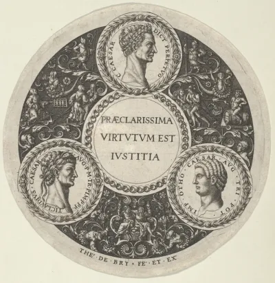 Design for a Dish with Portraits of the Roman Emperors Caesar, Claudius, and Otho