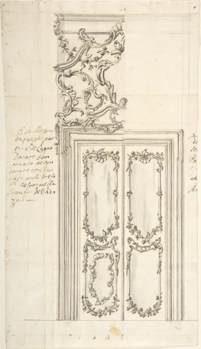 Design for a Door and Stucco Overdoor Decorations