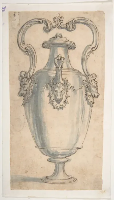 Design for a Ewer with Bull Heads under the Handles and Spout