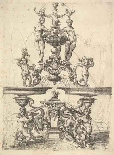 Design for a Fountain, plate 119 from "Architettura"