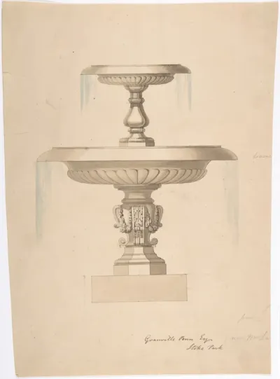 Design for a Fountain with Two Basins (recto); Another design (verso)