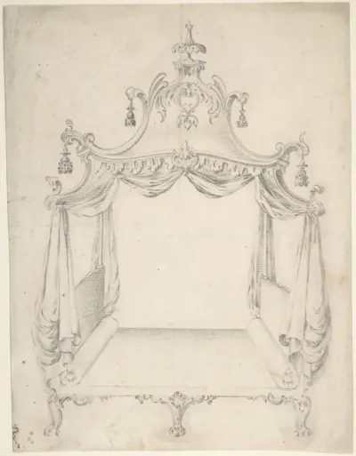 Design for a Four-poster Bed with Hangings