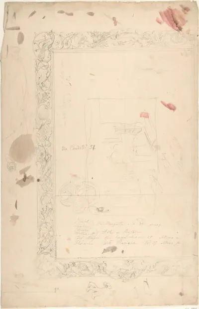 Design for a Frame with Birds, Animals, and Foilage