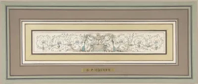 Design for a Frieze with a Censer, Sphinxes and Acanthus Scrolls
