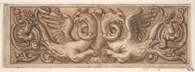 Design for a Frieze with Two Griffins