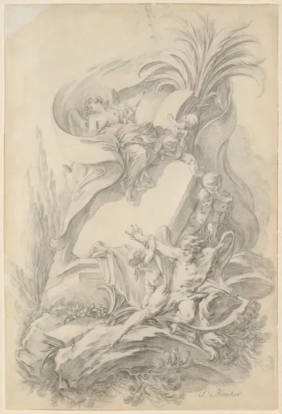 Design for a Frontispiece: Love Staying the Hand of Time
