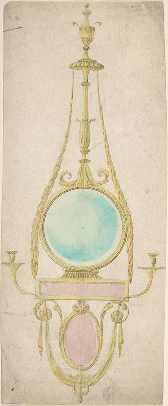 Design for a Girandole with a Circular and Oval Glass