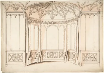 Design for a Gothic Bay Window