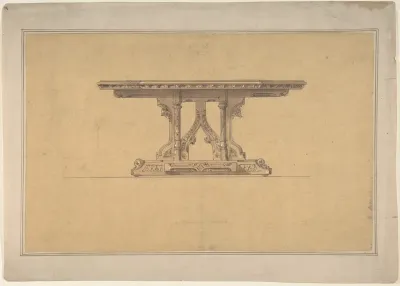 Design for a Gothic Style Table