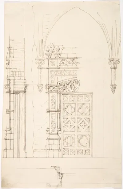 Design for a Gothic Wall and Door