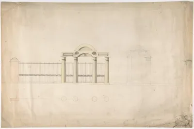 Design for a Greek Revival Entrance Screen, Elevation