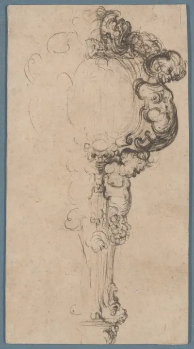 Design for a Hand Mirror or Fan Handle