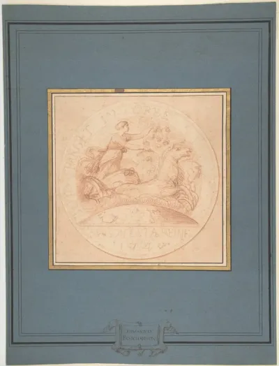 Design for a jeton or a token: Maison de la Reine 1740