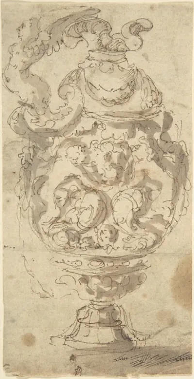 Design for a Jug with Winged-figure Handle