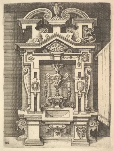 Design for a Lavabo, plate 85 from "Architettura"