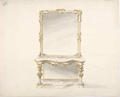 Design for a Mirrored Marble Table Ornamented with Gold