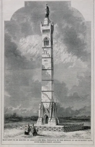 Design for a monument to be erected on Leskudjack Hill, Penzance, to the memory of Sir Humphry Davy