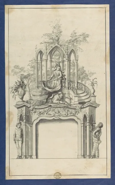 Design for a Neo-Gothic Chimneypiece, in Chippendale Drawings, Vol. I