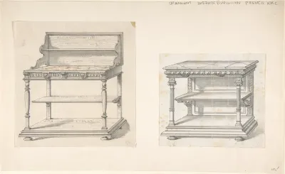 Design for a Neo-Renaissance Buffet Table with a Marble Top