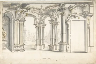 Design for a Painted Perspective Wall Decoration