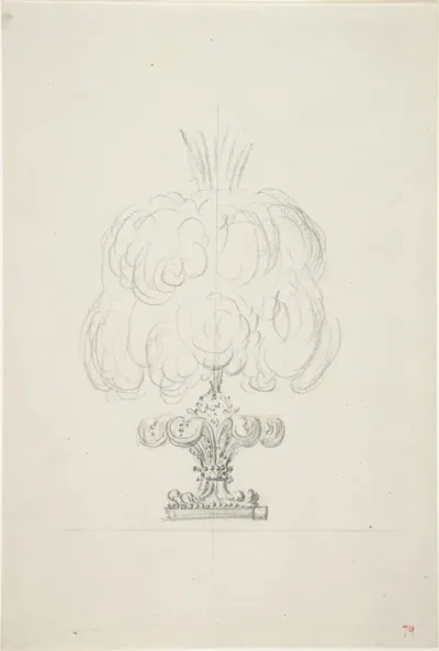Design for a Plumed Oil Lamp